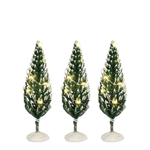 Luville Snowy conifer lighted 3 stuks battery operated - h10,5xd4cm