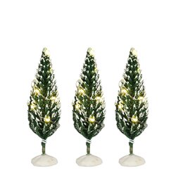 Luville Snowy conifer lighted 3 stuks battery operated - h10,5xd4cm