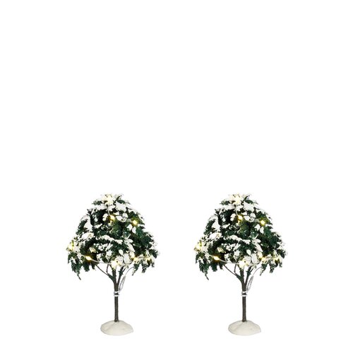 LuVille Snowy tree lighted 2 stuks battery operated - h12xd9cm