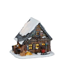 Luville Woodworker barn led battery operated - l17xw14xh14,5cm