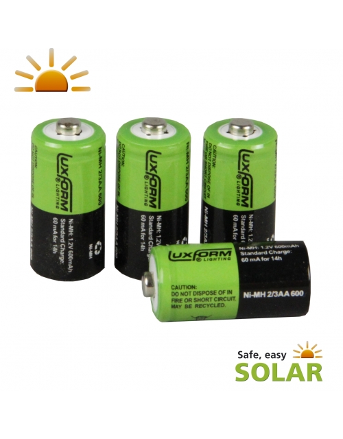 Luxform Solar batterij 600 mah 2/3 aa 4st