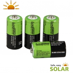 Luxform Solar batterij 600 mah 2/3 aa 4st