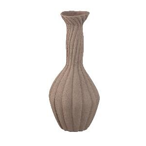 PTMD Lydia Dark Brown ceramic swirl ribbed vase L