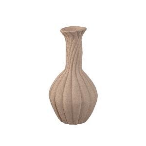 PTMD Lydia Light Brown ceramic swirl ribbed vase M