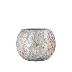 PTMD Madellaine Cream glass tealight scale pattern