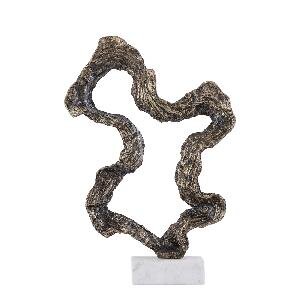PTMD Maryan Brass shaped alu casted statue marble baseL