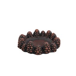 PTMD Maynie Burgundy cement pine cones candle holder