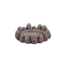 PTMD Maynie Light Brown cement pine cones candle holder