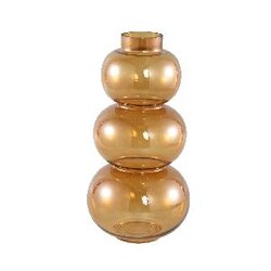 PTMD Mery Brown glass vase three bulbs round