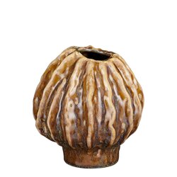 Mica decorations Alva vaas bruin - h17,5xd16cm