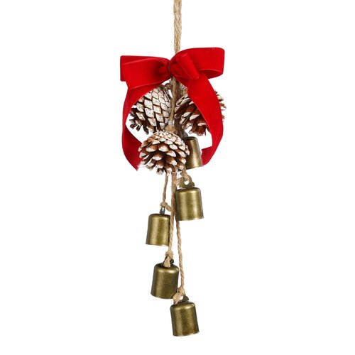Mica decorations Bel hangend rood - l30xb15xh5cm