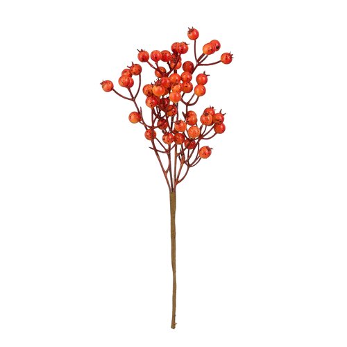 Mica decorations Bessentak oranje glanzend - l32cm