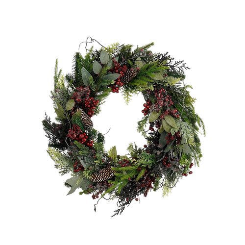 Mica Decorations Bodi krans bordeaux - h13xd50cm