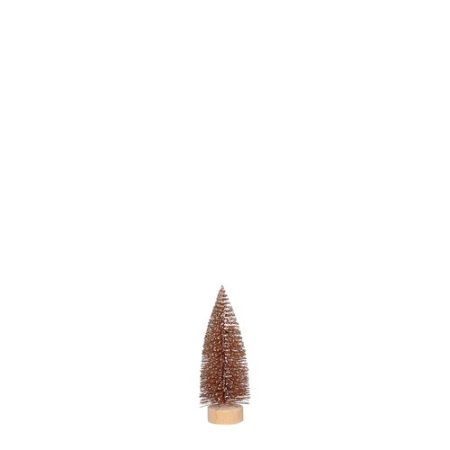 Mica decorations Boom l.bruin - h15xd6cm