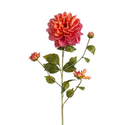Mica decorations Dahlia oranje Real Touch - l80cm