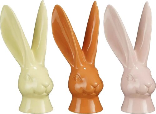 MICA DECORATIONS Deco konijn l12.5b9h19cm l.geel a3