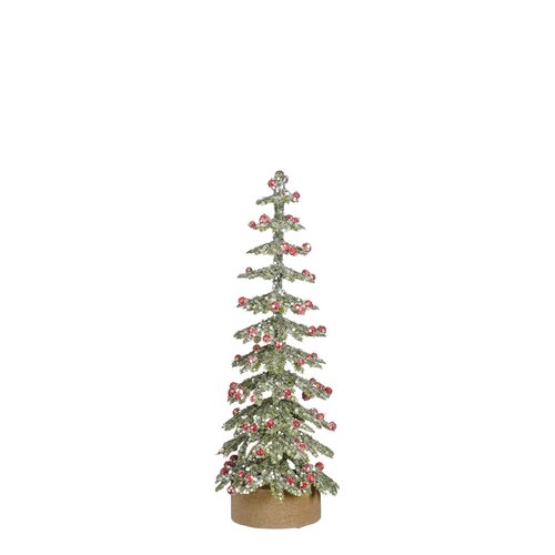 Mica decorations Decoratie boom groen frosted - h13xd6cm