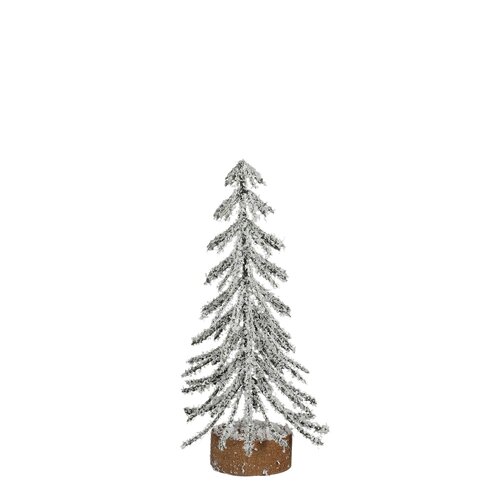 Mica decorations Decoratie boom groen frosted - h16xd6cm