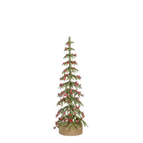 Mica decorations Decoratie boom groen frosted - h16xd6cm