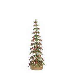 Mica decorations Decoratie boom groen frosted - h16xd6cm