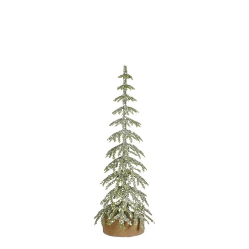 Mica decorations Decoratie boom groen frosted - h16xd6cm