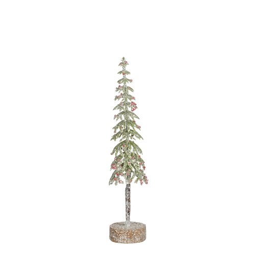 Mica decorations Decoratie boom groen frosted - h26xd7cm