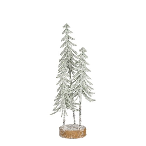 Mica decorations Decoratie boom groen frosted - h26xd9cm