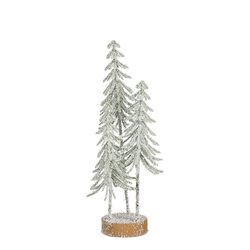 Mica decorations Decoratie boom groen frosted - h26xd9cm