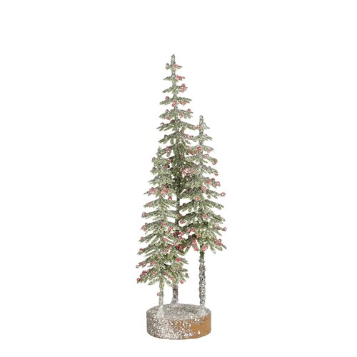 Mica decorations Decoratie boom groen frosted - h26xd9cm