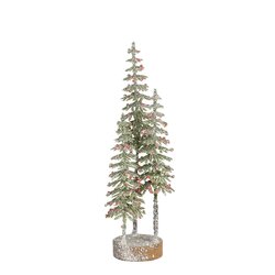 Mica decorations Decoratie boom groen frosted - h26xd9cm