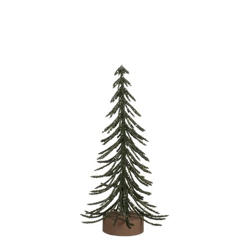 Mica decorations Decoratie boom groen glitter - h16xd6cm
