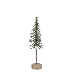 Mica decorations Decoratie boom groen glitter - h26xd7cm