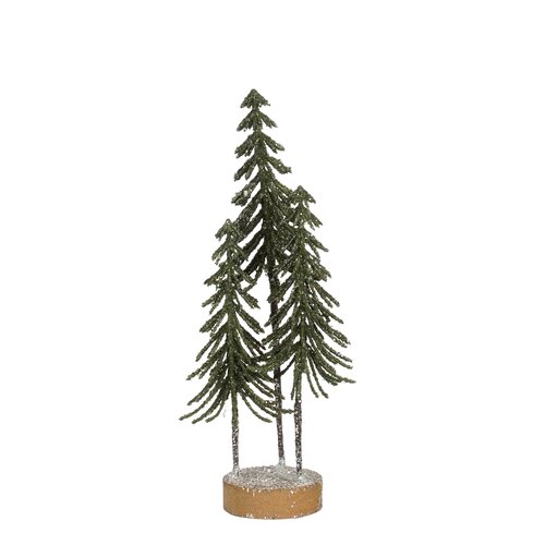 Mica decorations Decoratie boom groen glitter - h26xd9cm