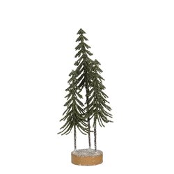 Mica decorations Decoratie boom groen glitter - h26xd9cm