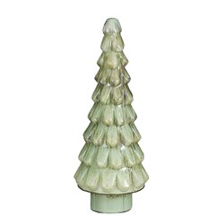 Mica decorations Decoratie boom l.groen antiek - h42xd16cm