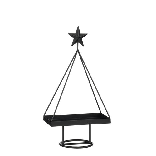 Mica decorations Decoratie tray boom zwart - l26xb13xh51cm
