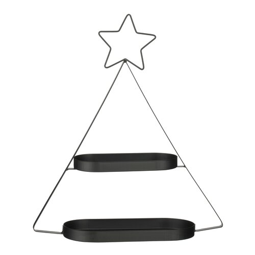 Mica decorations Decoratie tray boom zwart - l50xb16xh59cm