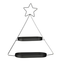 Mica decorations Decoratie tray boom zwart - l50xb16xh59cm