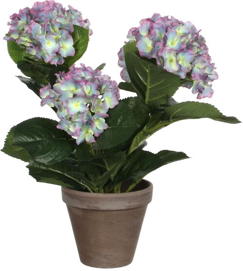 Mica Decorations Hortensia In Pot D35H40Cm Paars