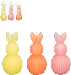 MICA DECORATIONS Kaars haas d8h16cm geel a3