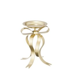 Mica decorations Kandelaar strik champagne - l17xb14xh20cm