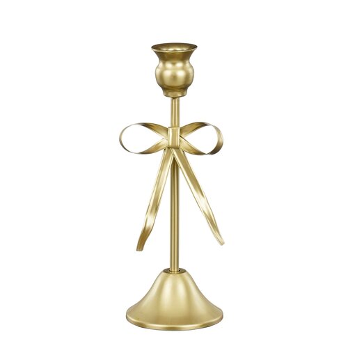 Mica decorations Kandelaar strik goud - h25xd9cm