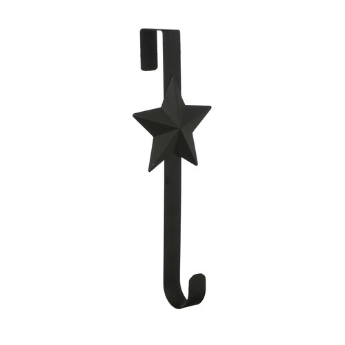 Mica Decorations Krans houder zwart - l14xb11xh39cm