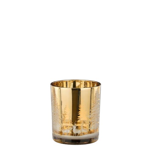 Mica decorations Noble theelicht houder boom goud - h10xd9cm