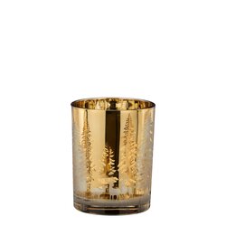 Mica decorations Noble theelicht houder boom goud - h12,5xd10cm