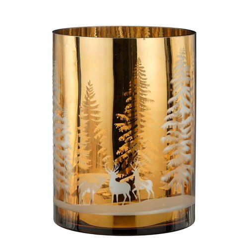 Mica decorations Noble theelicht houder boom goud - h24xd18cm