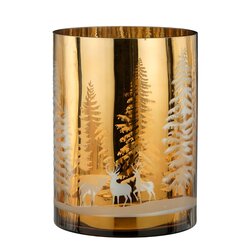 Mica decorations Noble theelicht houder boom goud - h24xd18cm