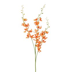 Mica decorations Orchidee oranje - l95cm