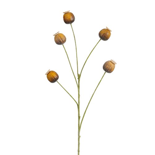 Mica decorations Papaver tak bruin - l73cm