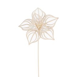 Mica decorations Poinsettia tak champagne - l45cm